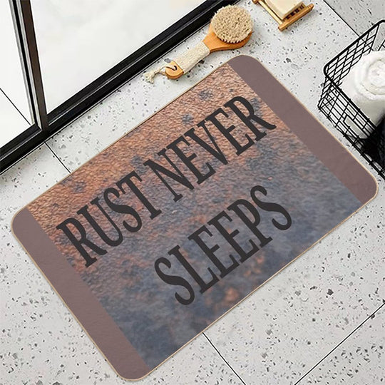 Rust Never Sleeps  Easy Maintenance Bath Mat