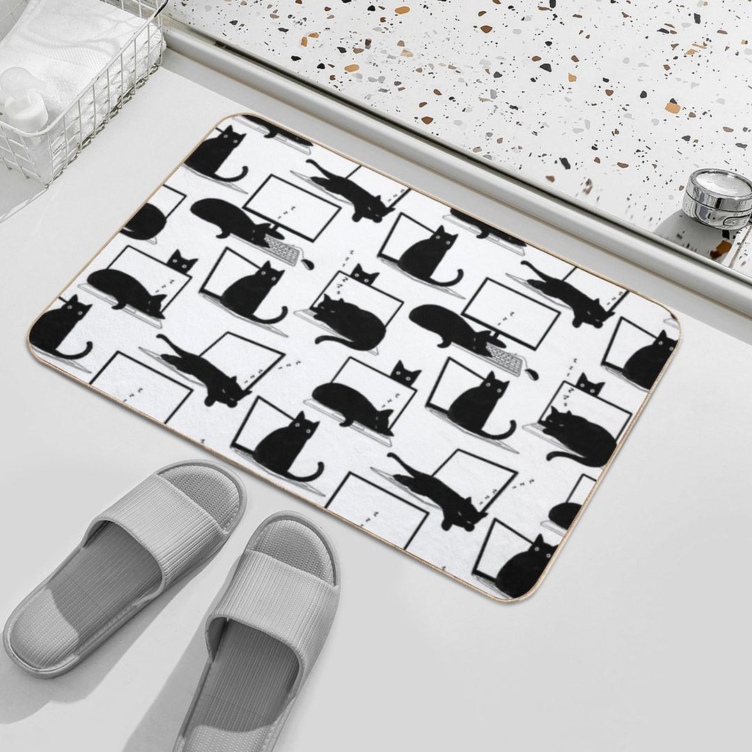Cats Sitting on Laptops  Pet-Safe Bath Mat