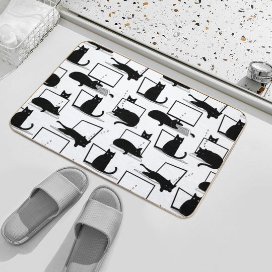 Cats Sitting on Laptops  Pet-Safe Bath Mat