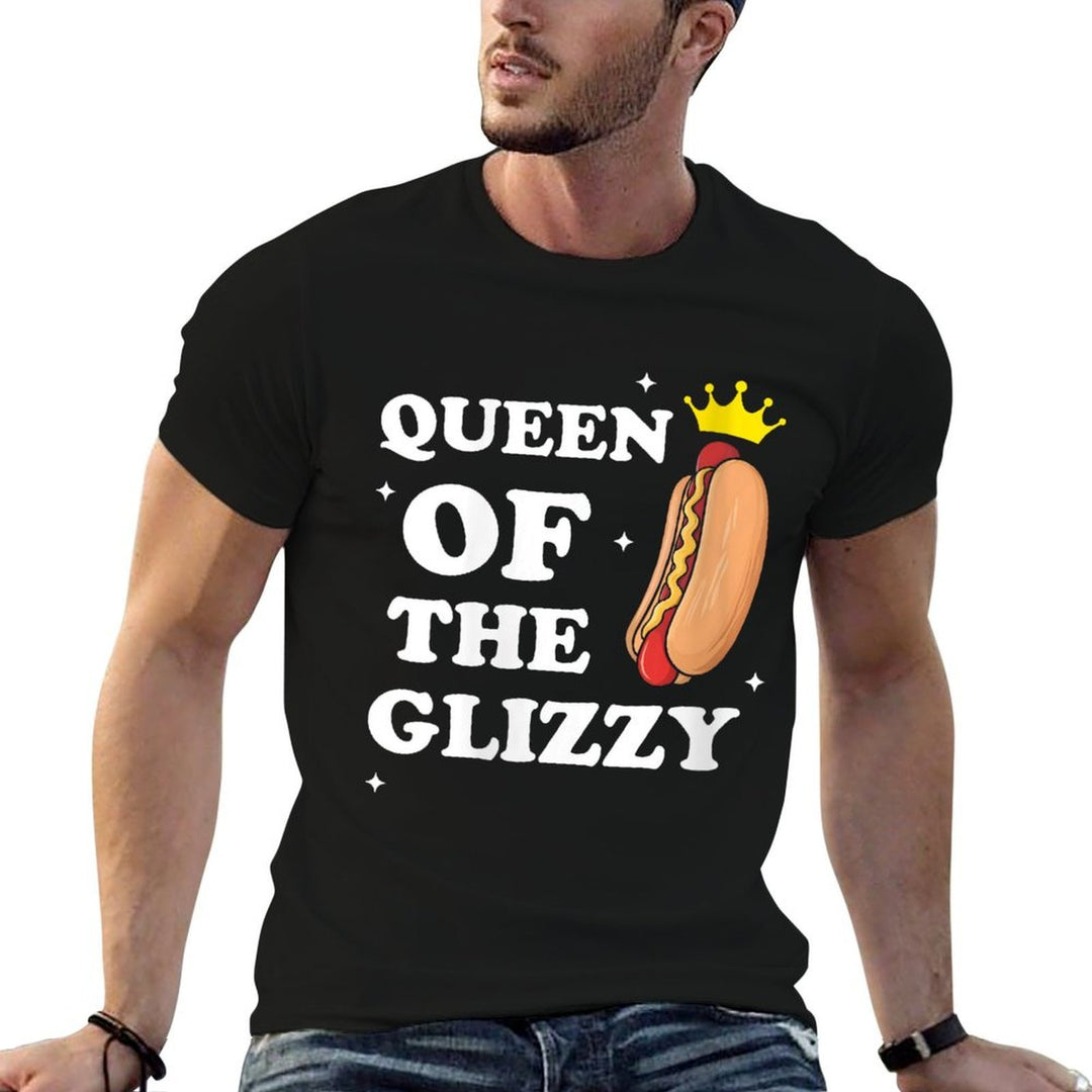 Womens Queen of The Glizzy Funny Glizzy Gobbler Meme Hot Dog Lover  Relaxed-fit T-Shirt