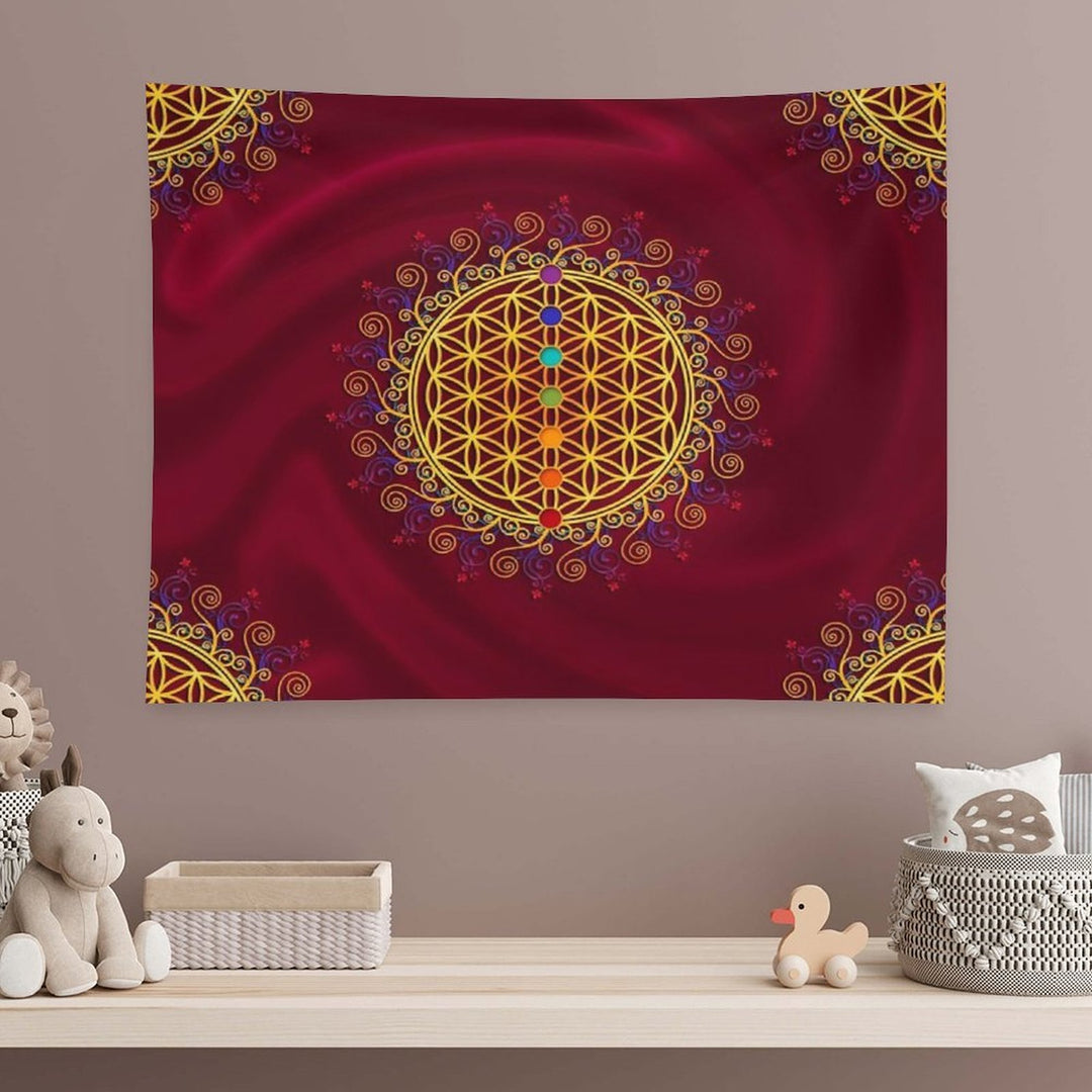 FLOWER OF LIFE, CHAKRAS, SPIRITUALITY, YOGA, ZEN, Tapestry