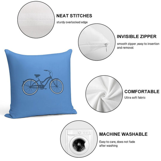 Bike 1 Soft High-Density Material Throw Pillow
