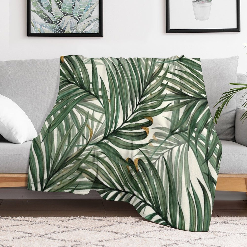 Palm Leaves Velvety-soft Throw Blanket