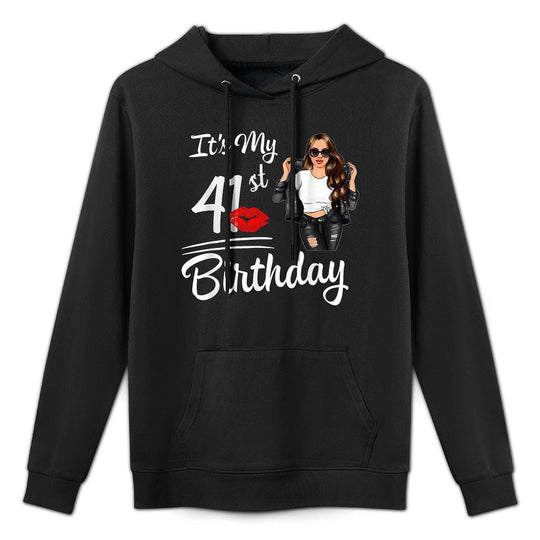 It's My 41st Birthday 41 Years Old Afro Melanin Black Women Layering Staple Hoodie