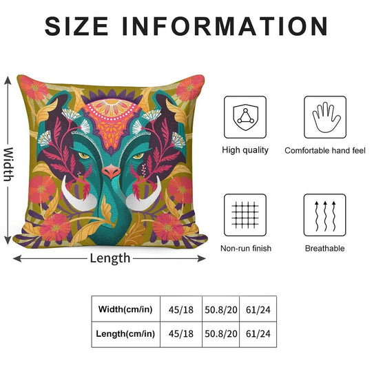 Elephant Damask Soft Ultra-Soft Texture Throw Pillow