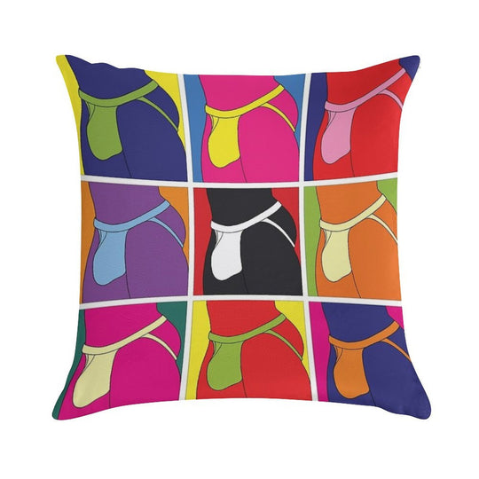 Pop Art Jockstrap Fantasy Nine Soft Easy Maintenance Throw Pillow