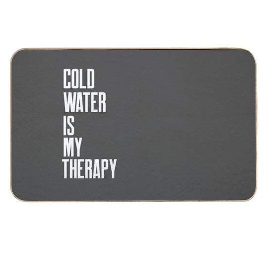 Cold Water Is My Therapy - Text Design - White Text - Wild Swimming Tees  Absorbent Bath Mat