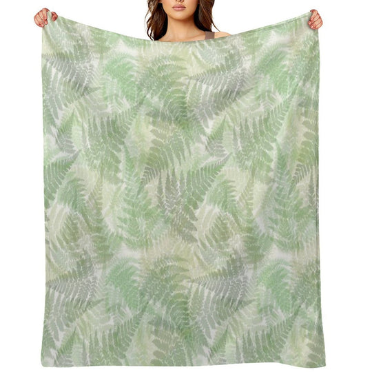 Fern Leaves Pattern All-season Throw Blanket