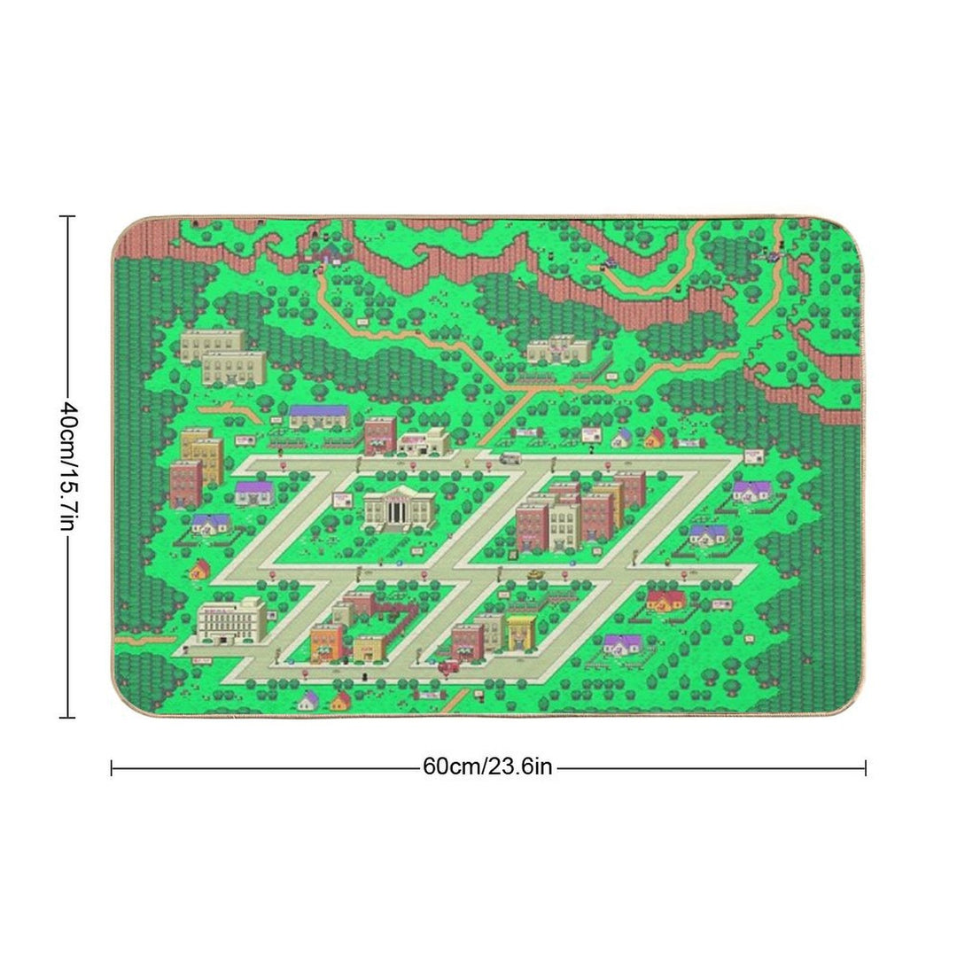Earthbound Onett Map  Rapid-Drying Bath Mat