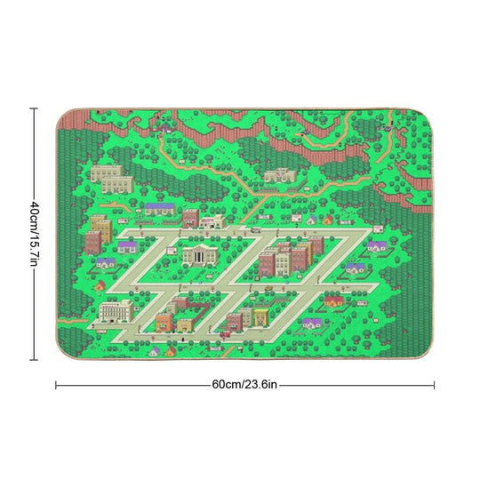 Earthbound Onett Map  Rapid-Drying Bath Mat