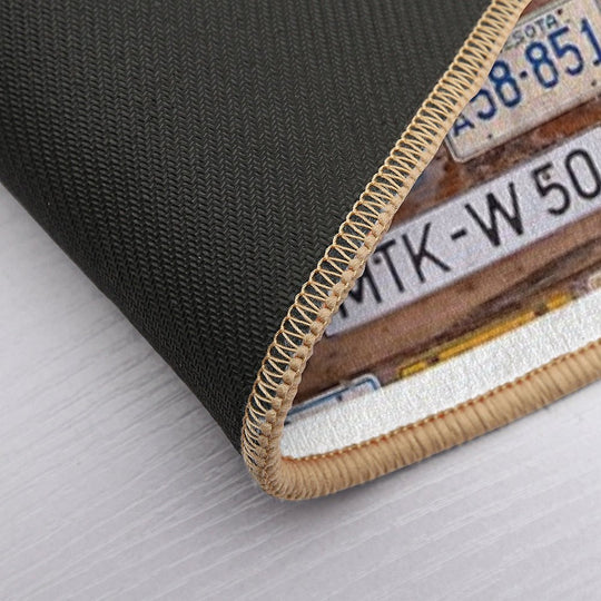 Licence Plate Wall  Odorless Bath Mat