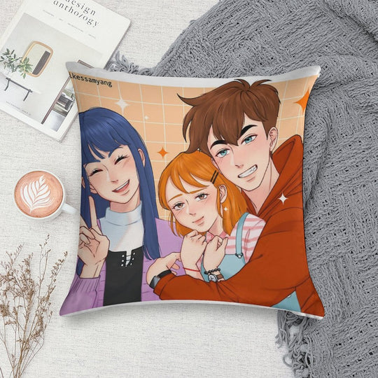 The Trio Friend Soft Bedroom Essential Throw Pillow