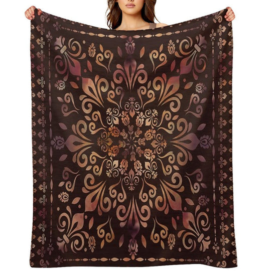 Oriental Damask Ornament - Vintage #2 Quick-dry Throw Blanket
