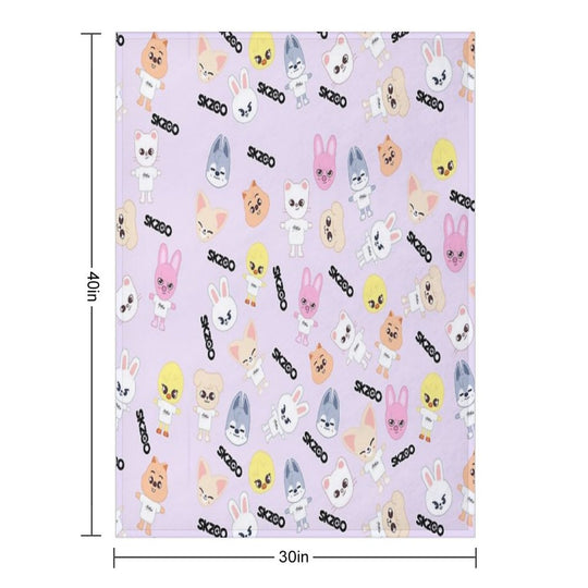 STRAY KIDS (SKZOO) All Members Pattern Shrink-resistant Throw Blanket