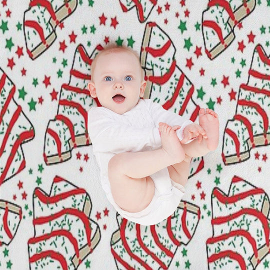 Christmas Tree Snack Cakes Shrink-resistant Throw Blanket
