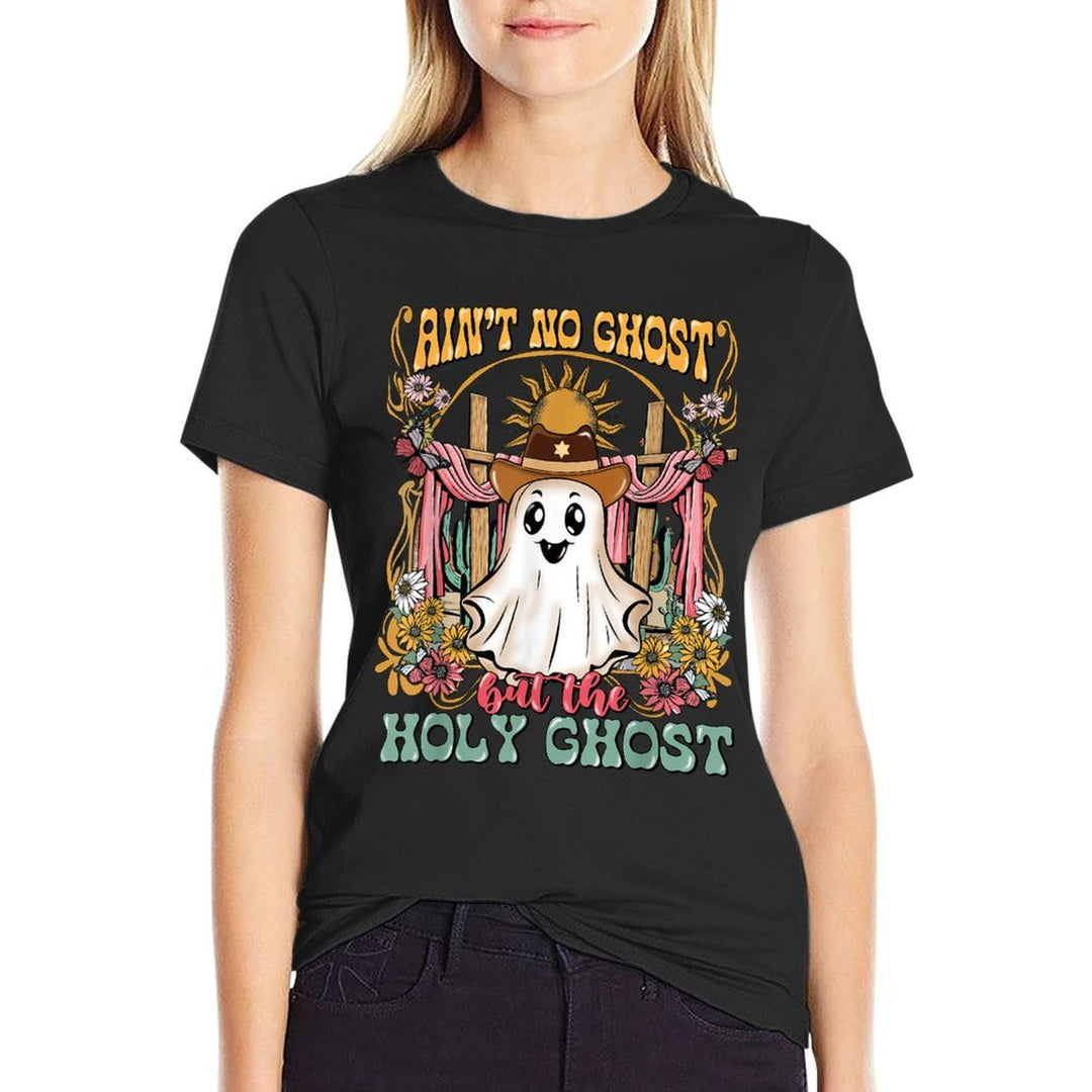 Aint No Ghost But The Holy Ghost Halloween  Rolled Sleeves T-Shirt