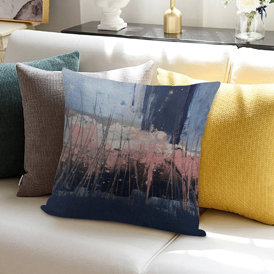 Pink Navy Abstract Soft Fade-Resistant Throw Pillow