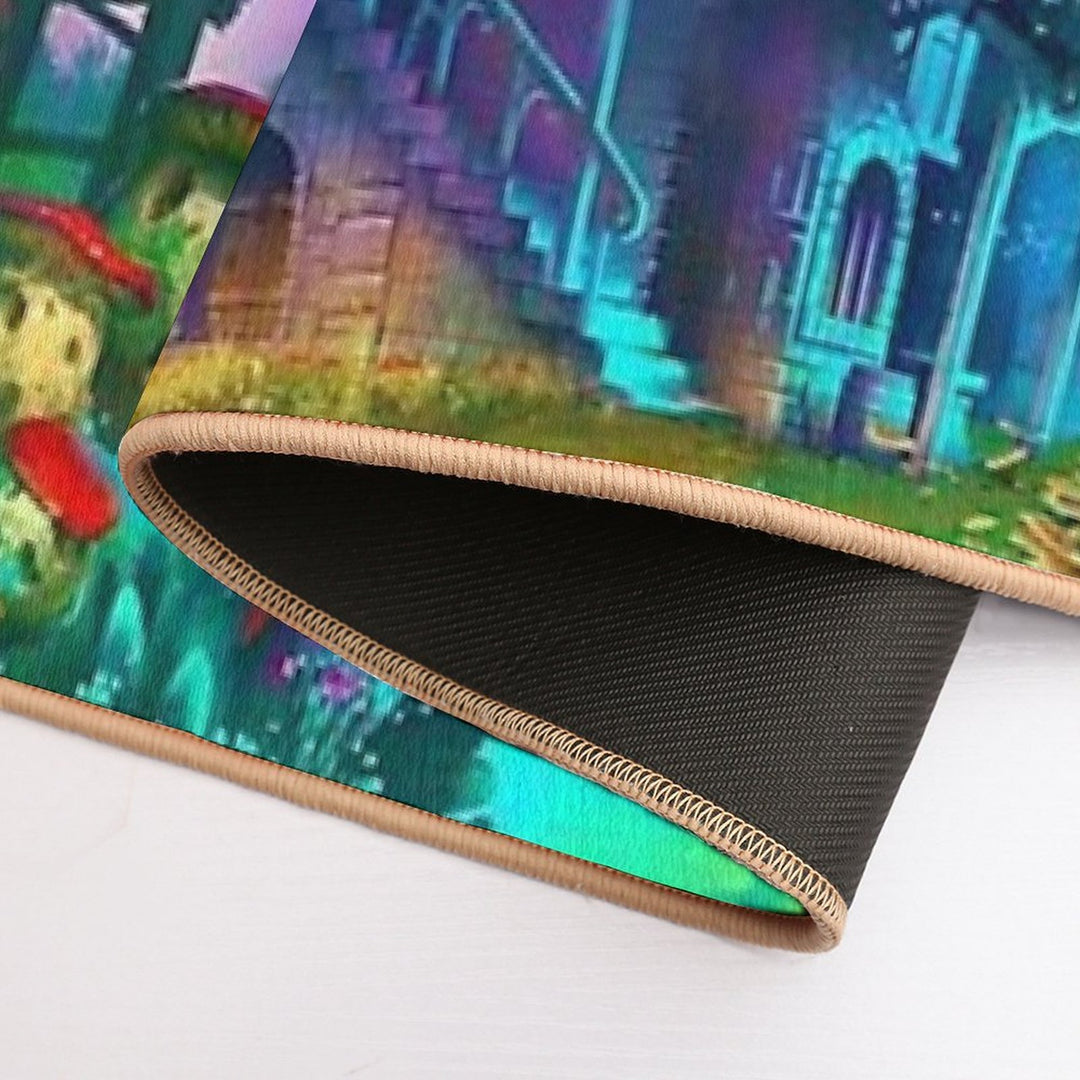 Psychedelic Space House Lost in Time  Easy Maintenance Bath Mat