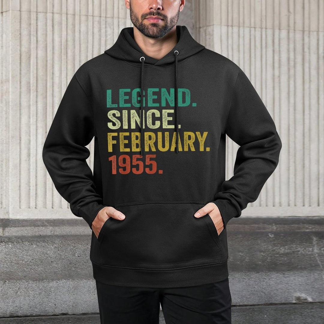 70 Years Old Gifts Legend Since February 1955 70th Birthday Casual Wear Hoodie