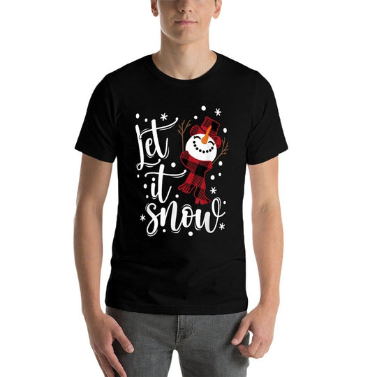 Snowmen Let It Snow Christmas Funny Family Matching Xmas  Rolled Sleeves T-Shirt
