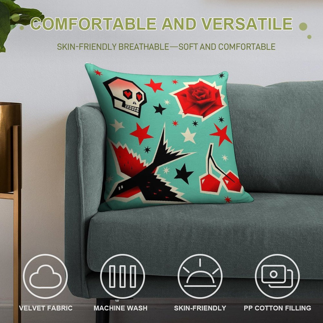 Swallow The Cherry Soft Gift Ready Throw Pillow