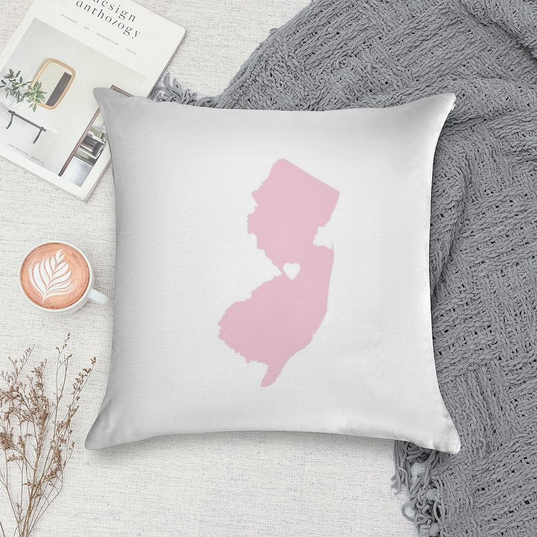 New Jersey Love in Pink Soft Fade-Resistant Throw Pillow