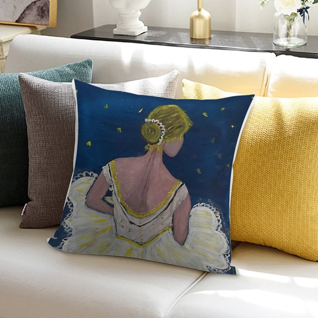 Ballerina in White Dress Soft Ultra-Soft Texture Throw Pillow