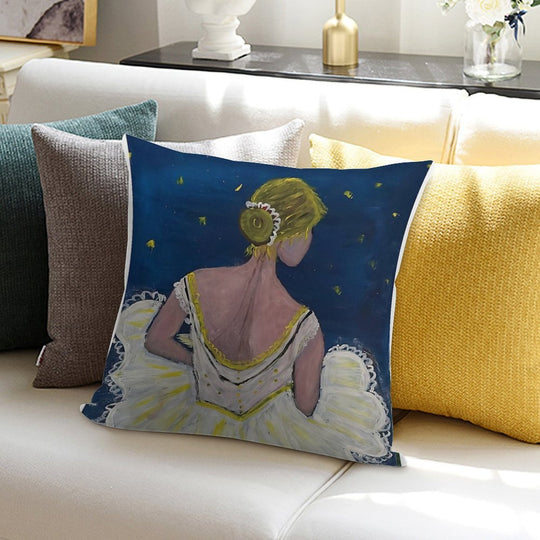 Ballerina in White Dress Soft Ultra-Soft Texture Throw Pillow
