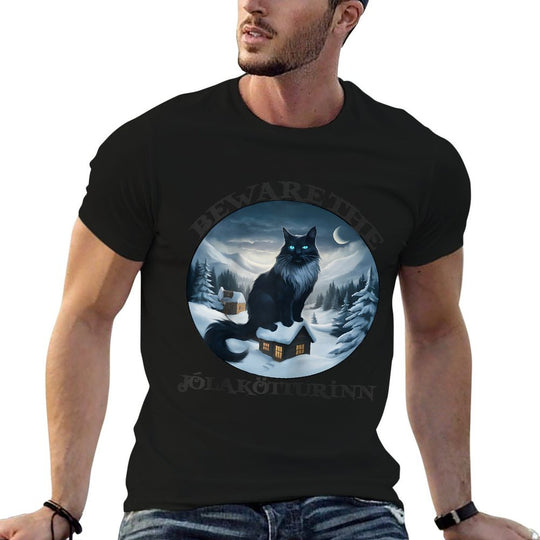Beware The Jolakotturinn Yule Cat Icelandic Christmas Norse Raglan Baseball  Vintage-inspired T-Shirt