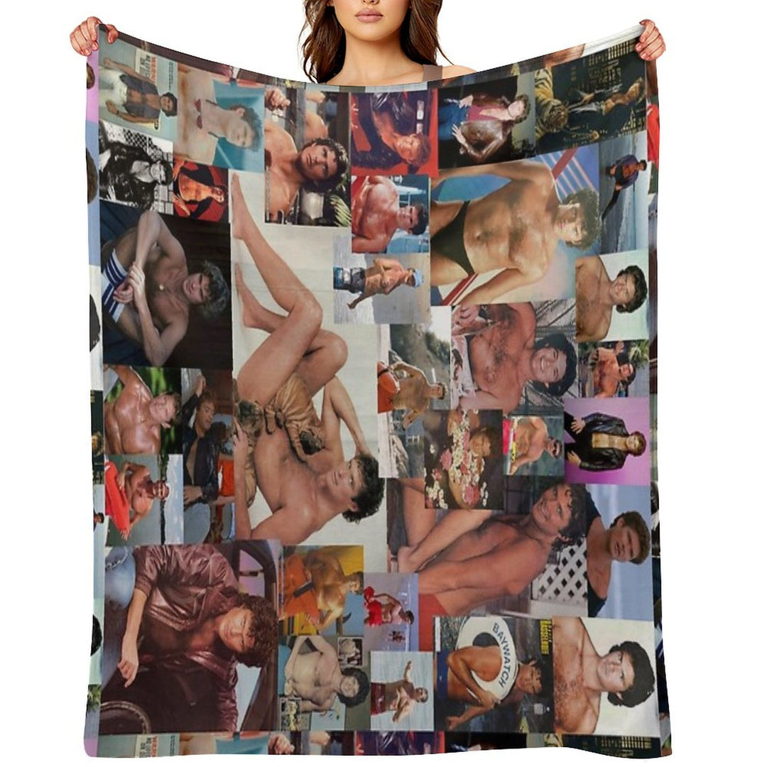 Hoff Chest Collage Wrinkle-free Throw Blanket
