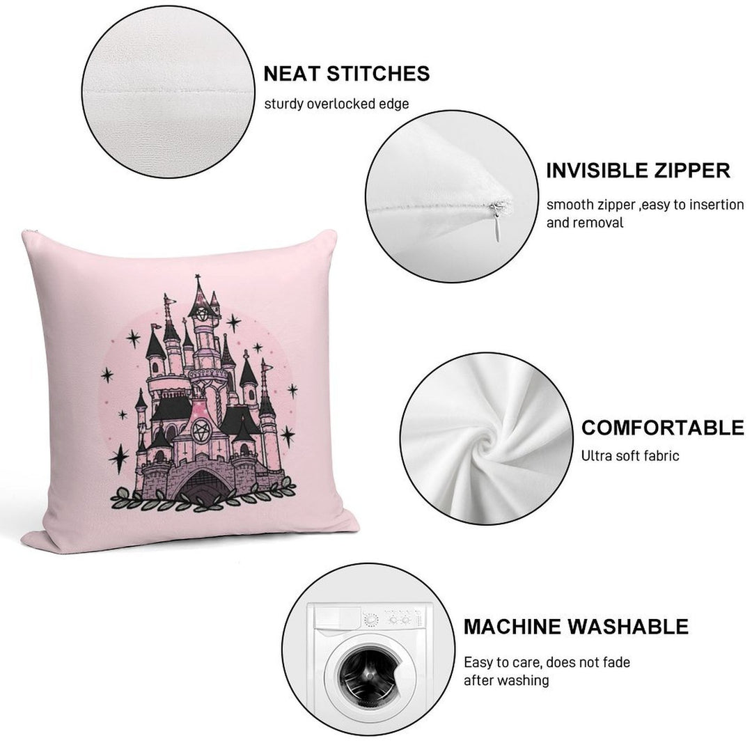 The Magical Goth Castle Soft Shrink-Resistant Throw Pillow