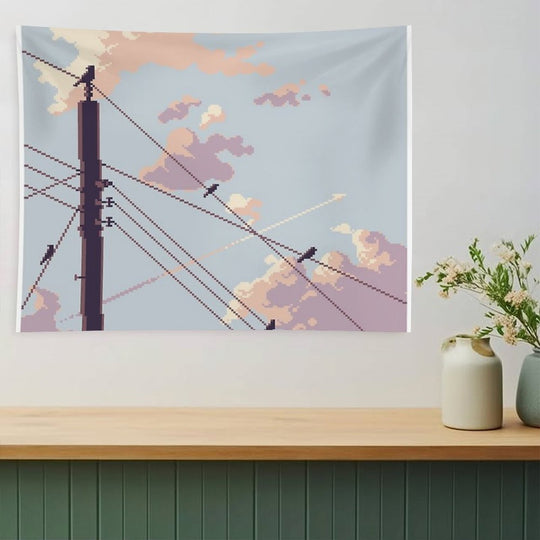 Birds And Electricity Tapestry