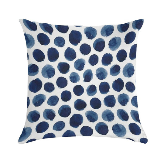 Polka Dot in Indigo Soft High-Density Material Throw Pillow
