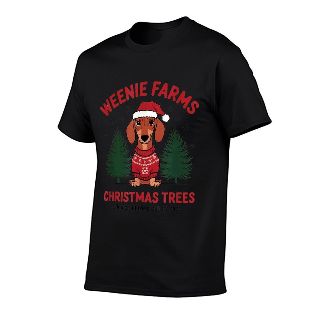 Weenie Farms Dachshund Christmas Trees Wiener Dog for Men Women Kids Comfortable T-Shirt