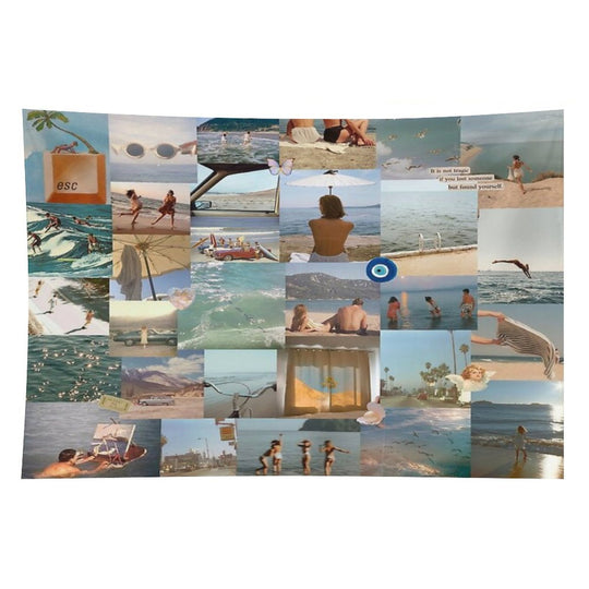 August Slipped Away Collage Tapestry