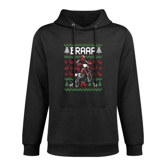 Christmas Motorcycle Motocross Braap Dirt Bike Pilling-Resistant Hoodie
