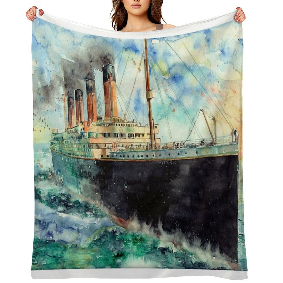 RMS Titanic White Star Line Ship 1912 Premium Throw Blanket