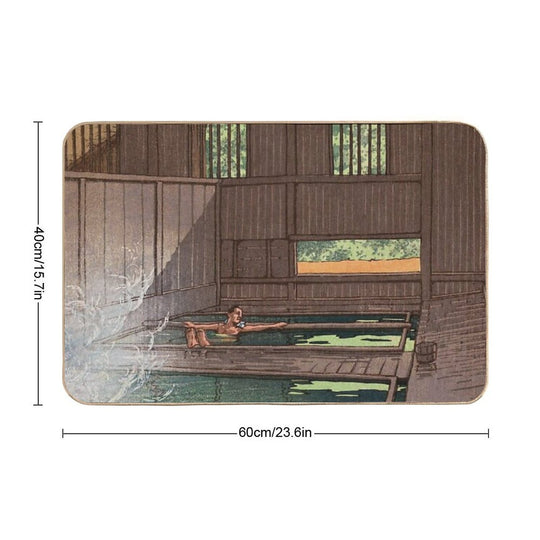 Hoshi Onsen by Kawase Hasui  Absorbent Bath Mat