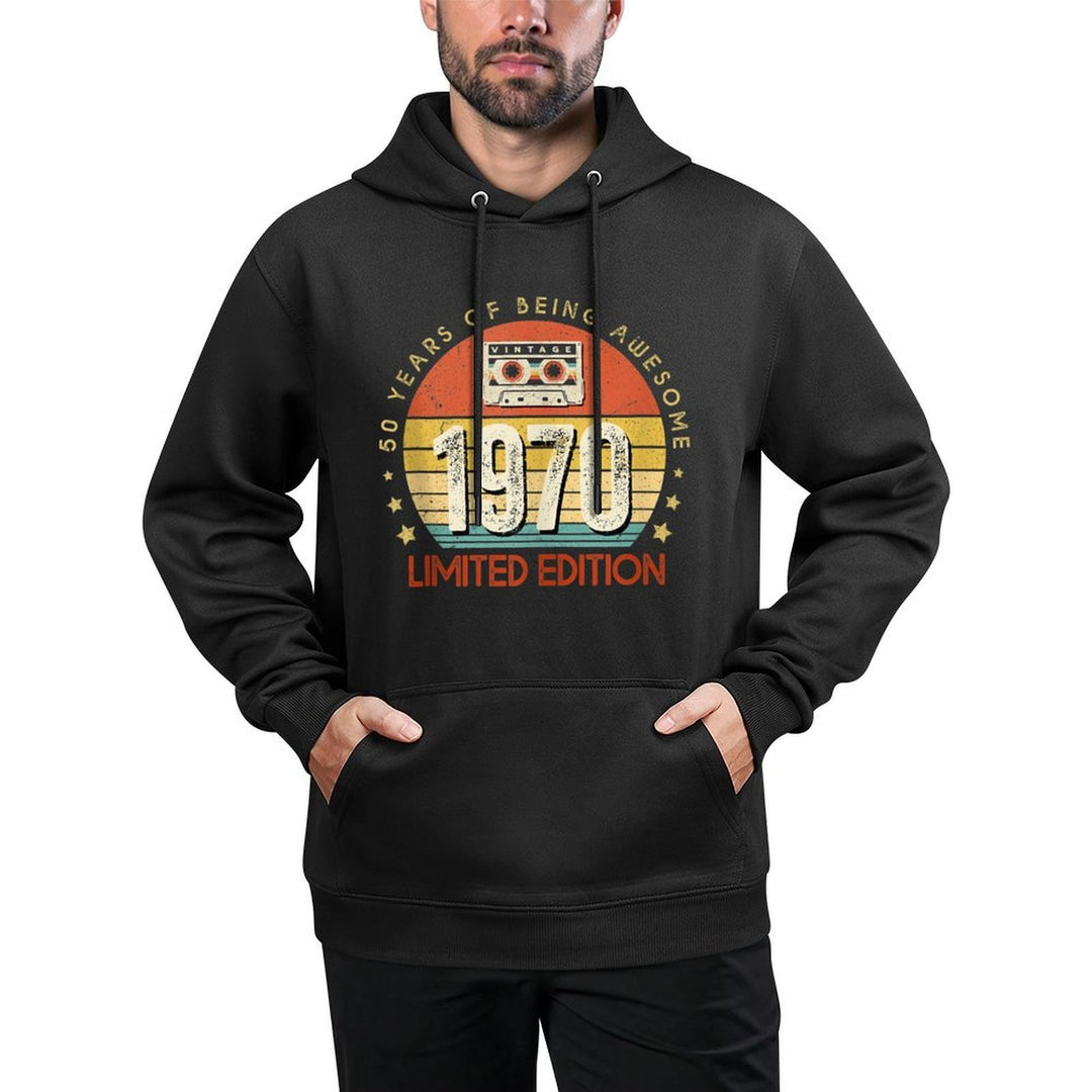 Vintage Made in 1970 Cassette Tape 50th Birthday 50years Old Cotton-Polyester Blend Hoodie