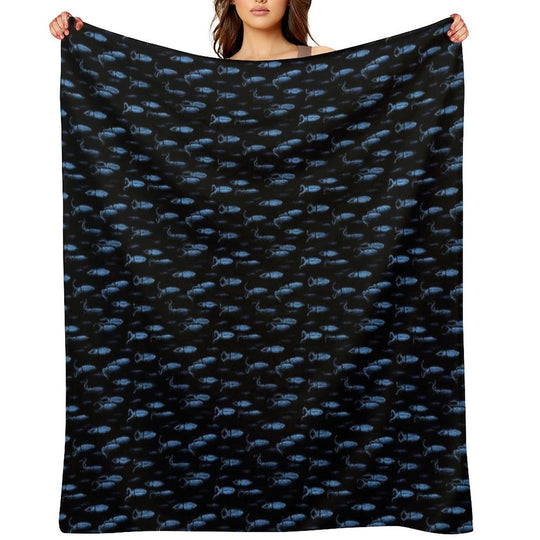 Firefly Squid Hotaruika Bioluminescent Shrink-resistant Throw Blanket