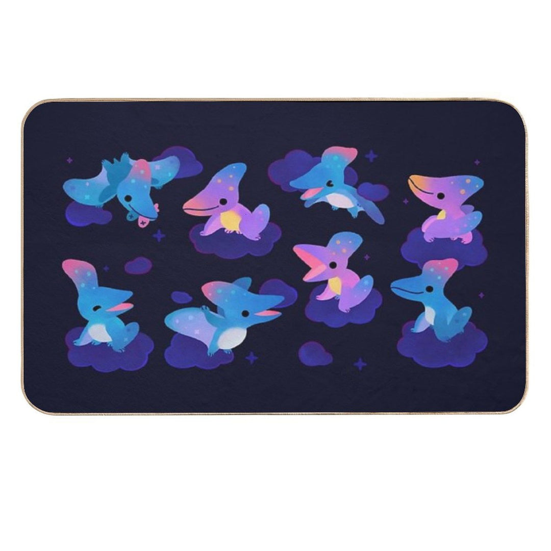 Pteranodon in The Night Sky  Stain-Proof Bath Mat