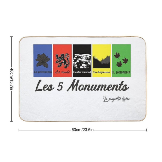 The 5 Cycling Monuments  Repositionable Bath Mat