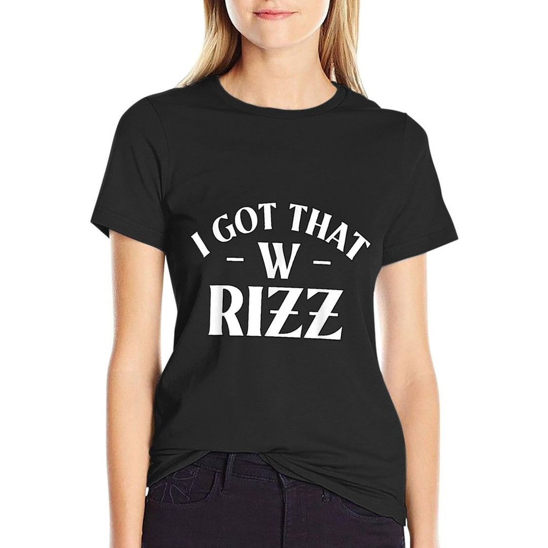 Ask Me About My Rizz I Got That W Rizz Funny Ironic Meme  Tagless Design T-Shirt