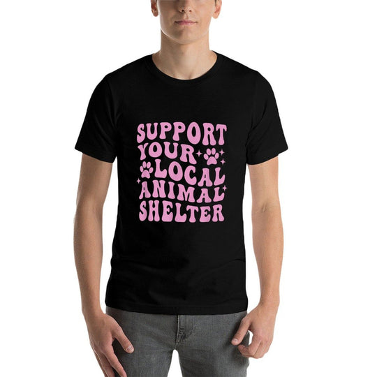 Support Your Local Animal Shelter Rescue Dogs Fur Mama Retro  Stretchy T-Shirt