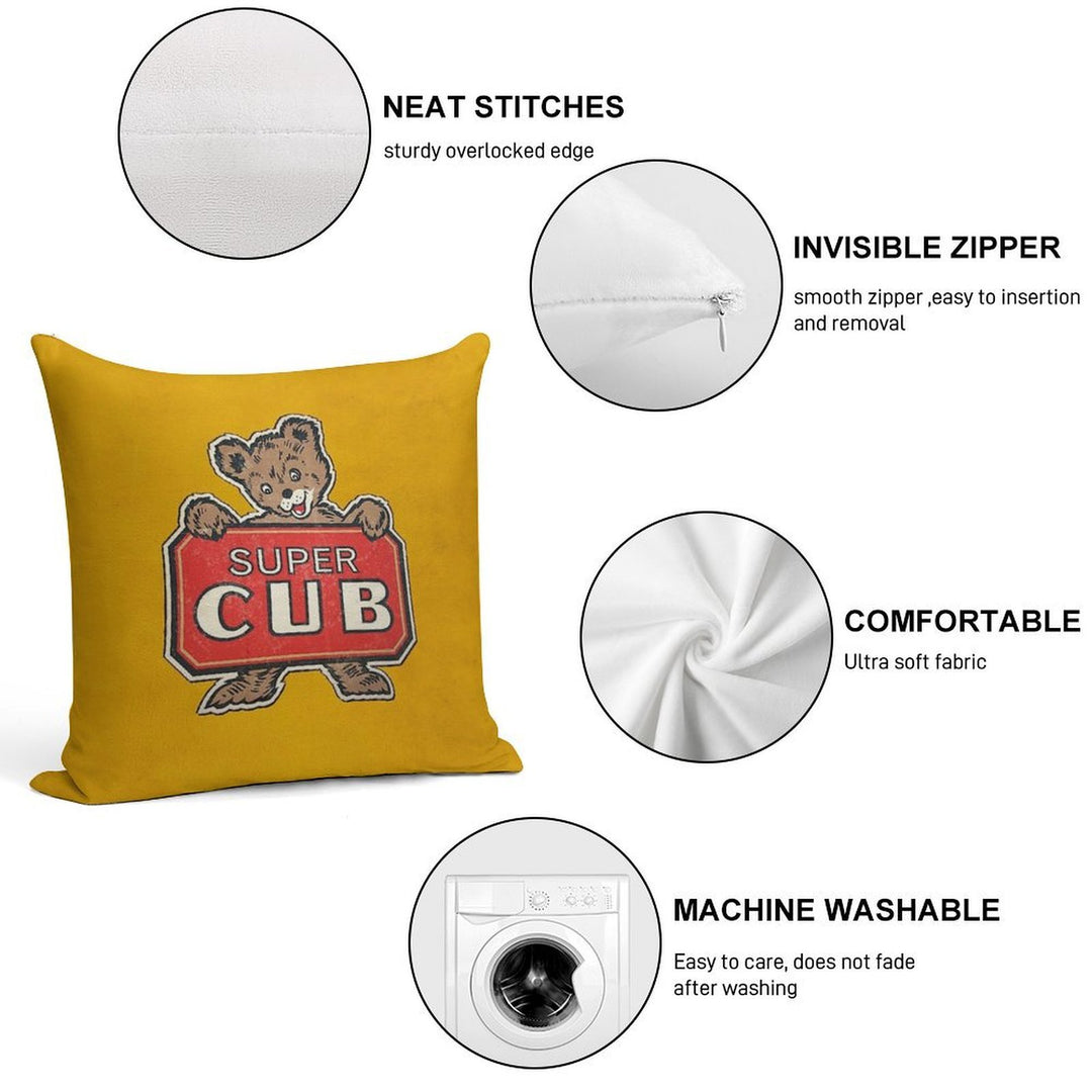 Super Cub Soft Skin-Friendly Throw Pillow