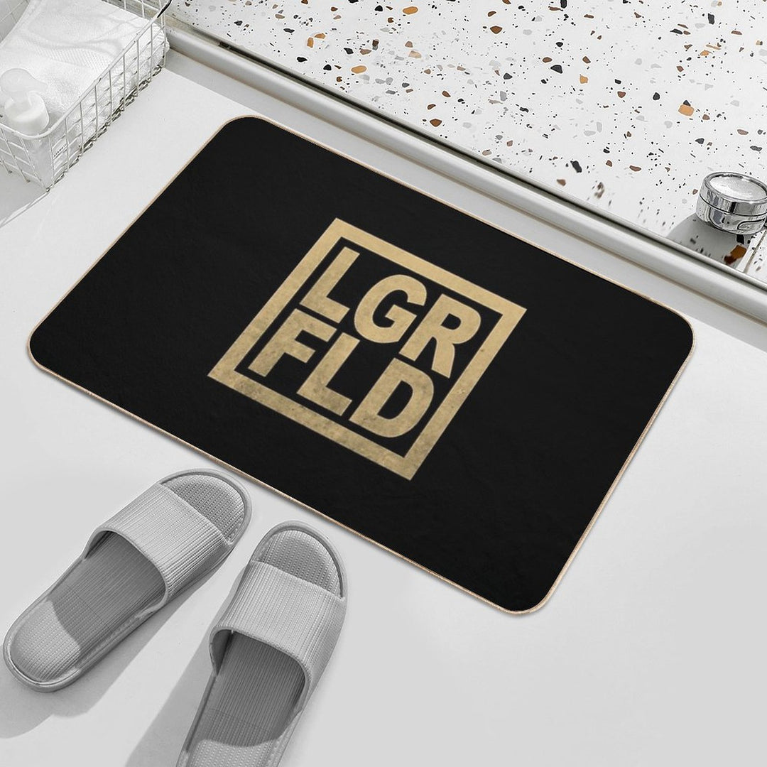 LGRFLD – Lagerfeld  Gold on Black  Slip-Resistant Bath Mat