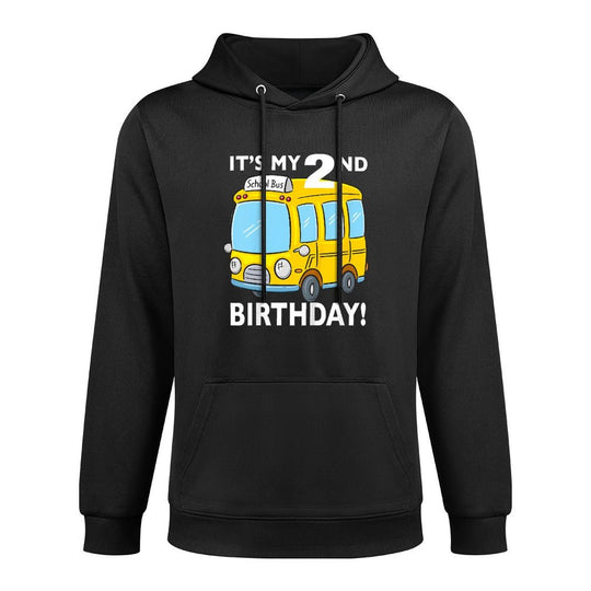 Kids It's My 2nd Birthday School Bus Theme Kids Party 2 Years Old Casual Wear Hoodie