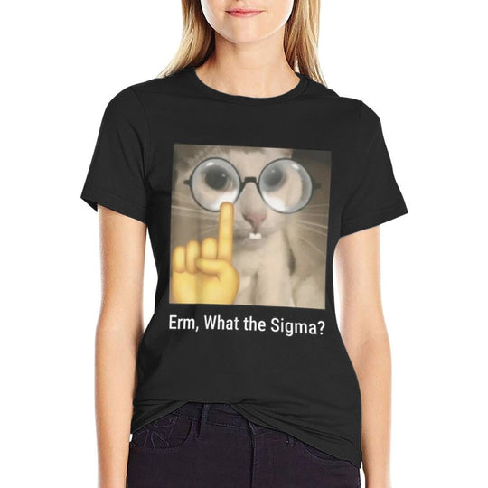 Cat Funny Erm, What The Sigma Cat Meme Funny  Eco-friendly Material T-Shirt