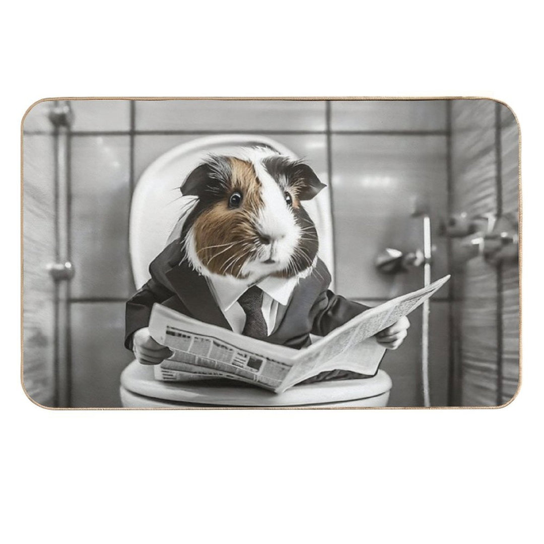Guinea Pig Sitting on The Toilet Art Durable Bath Mat