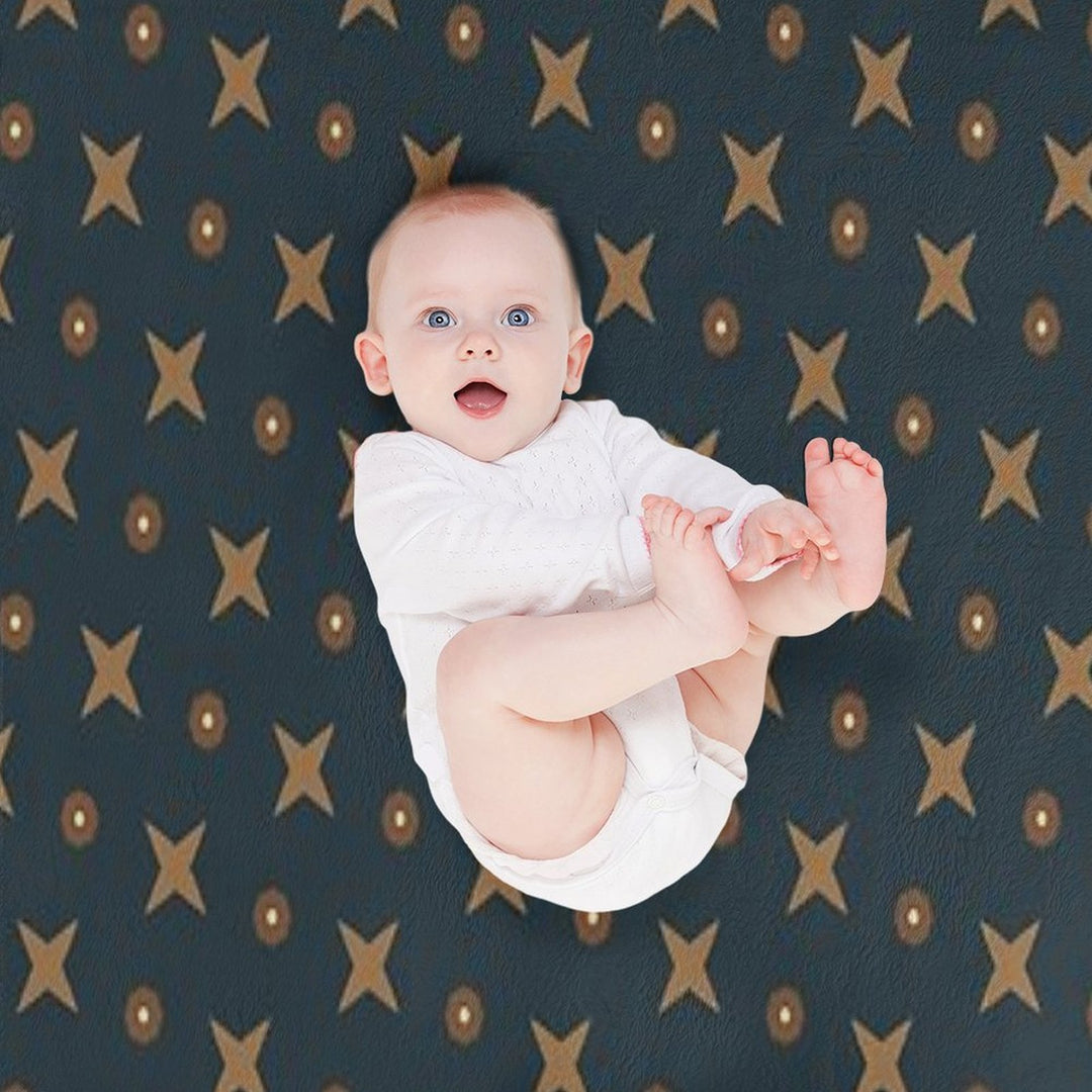 Timeless Elegance Luxurious Dark Blue & Earthy Tones Seamless Pattern No.9 Easy Care Throw Blanket